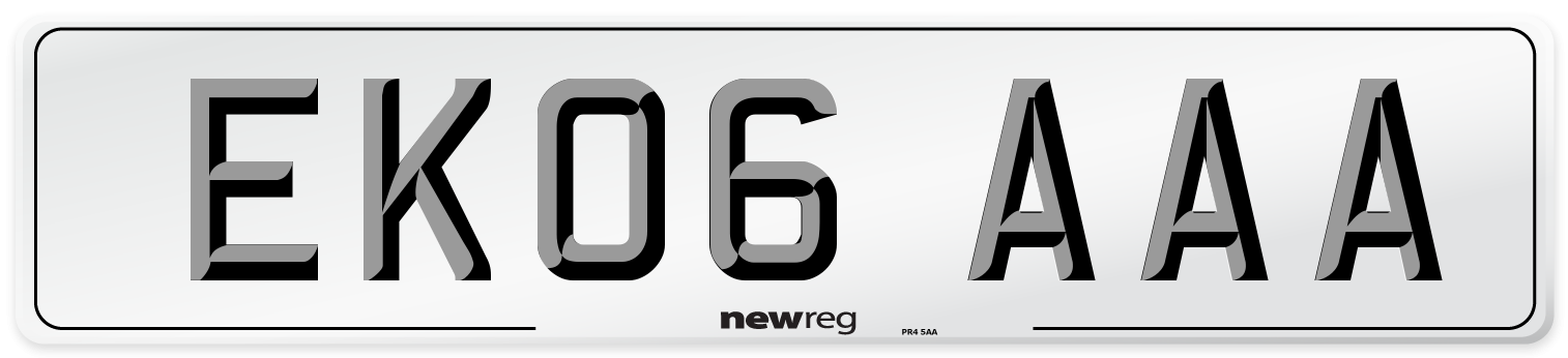 EK06 AAA Number Plate from New Reg